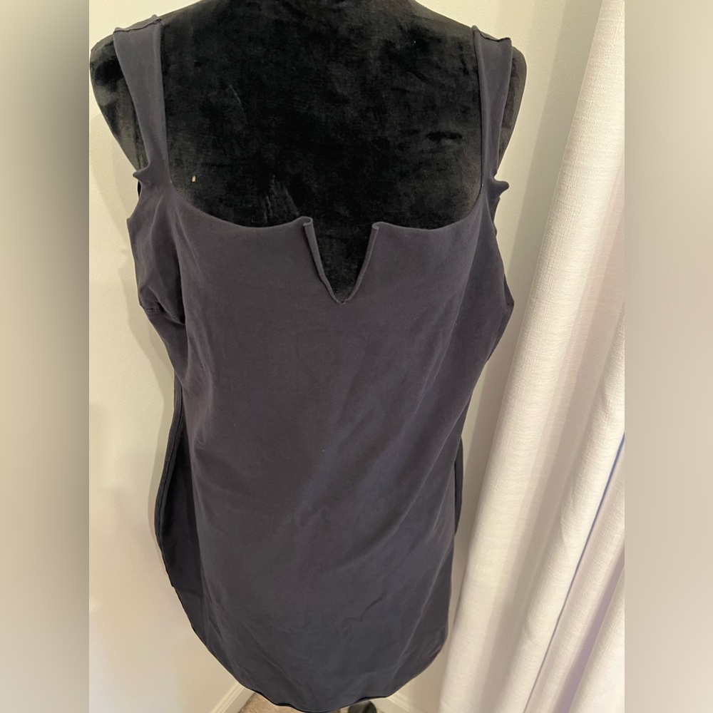 New!  SKIMS Raw Edge split front mini dress black, size 3X